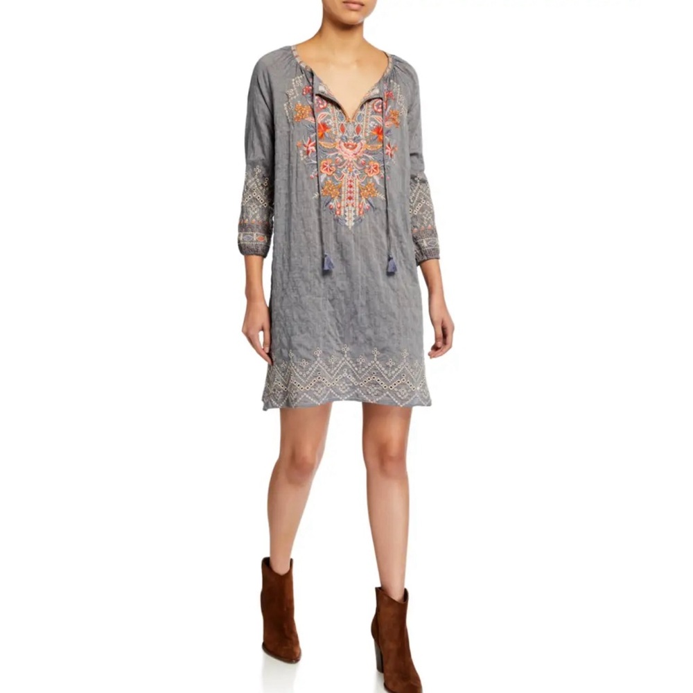 Johnny Was Ellington Embroidered Peasant Dress